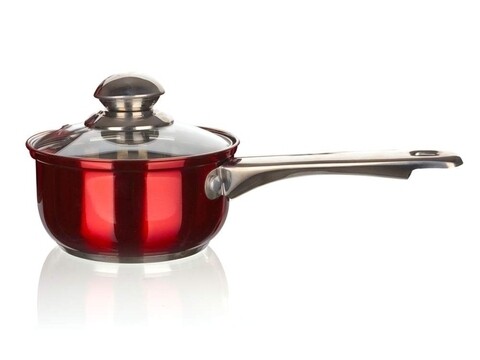 Serpenyő fedővel Maestro Red, bankett, 1,35 L, rozsdamentes acél