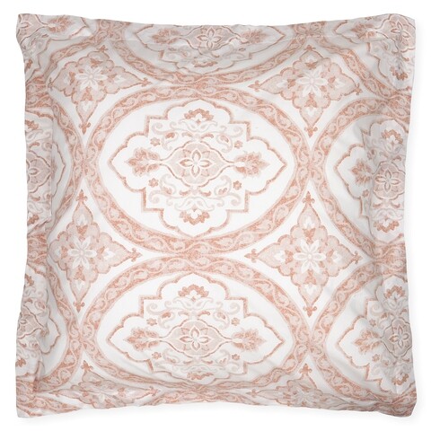 Set 2 fete de perna TImea, Decomex, 75x75 cm, bumbac, alb/teracota