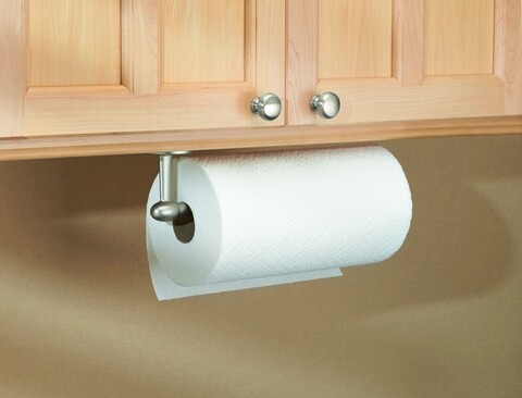 Orbinni szalvéta tekercstartó, iDesign, falra szerelhető, 33,5x8x6,35 cm, ezüst