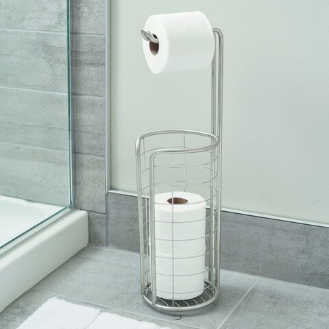 Támogatás Metalo WC-papírhoz, iDesign, 18,5x17x60 cm, rozsdamentes acél