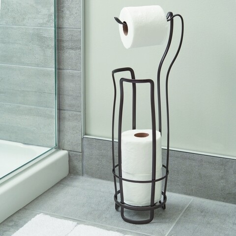 Axis WC papír tartó, iDesign, 20,5x16,5x62 cm, acél, bronz