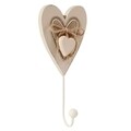 Cuier My Heart, Clayre & Eef, 1 agatatoare, 7x3x15 cm, lemn, maro