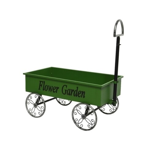 Decoratiune Cart, Decoris, 48x26x70 cm, fier, verde