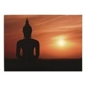 Tablou decorativ cu panou solar Buddha, Lumineo, 37x26.5x2 cm, panza