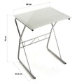 Birou Jaycee, Versa, 60x47.5x75 cm, sticla/metal, alb