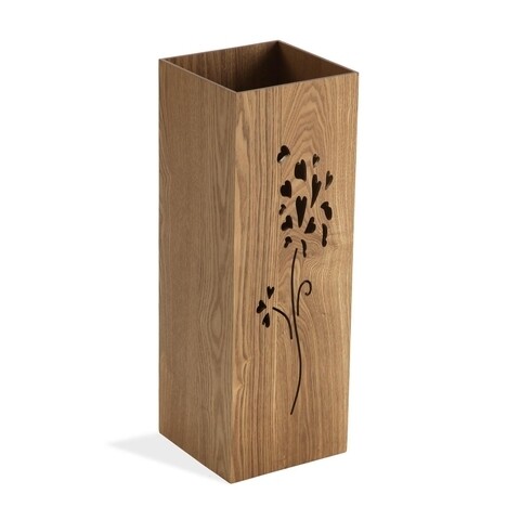 Suport pentru umbrele Flower Grace, Versa, 22x22x48 cm, MDF, natural