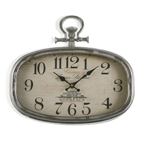 Ceas de perete Hailey, Versa, 32.5x6x35 cm, metal, argintiu