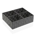 Organizator dulap Esther, Versa, 4 compartimente, 32x27x10 cm, gri