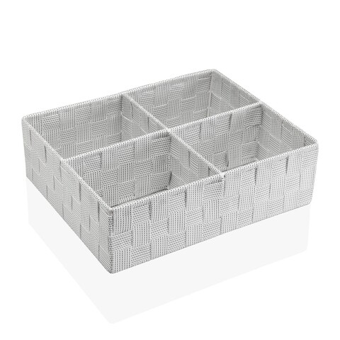 Organizator dulap Esther, Versa, 4 compartimente, 32x27x10 cm, alb