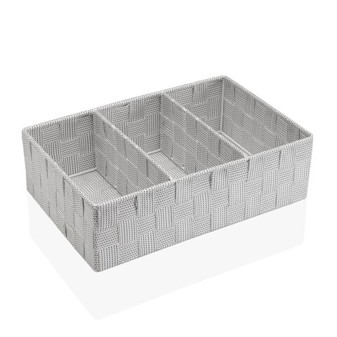 Organizator dulap Esther, Versa, 3 compartimente, 32x21x10 cm, alb