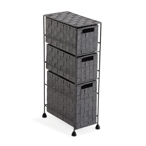 Organizator pentru baie cu 3 compartimente Melissa, Versa, 15.5x28x57 cm, gri