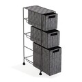 Organizator pentru baie cu 3 compartimente Melissa, Versa, 15.5x28x57 cm, gri