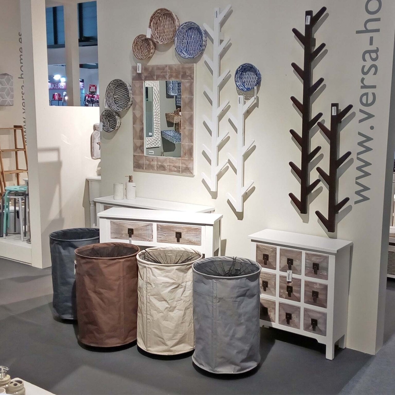 Cos de rufe cu roti Round, Versa, Ø40x60 cm, maro - Mezoni