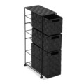 Organizator pentru baie cu 3 compartimente Melissa, Versa, 15.5x28x57 cm, gri inchis