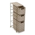 Organizator pentru baie cu 3 compartimente Melissa, Versa, 15.5x28x57 cm, bej