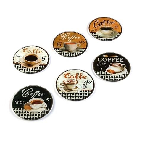 Set 6 suporturi pentru pahare Coffee, Versa, Ø11 cm, sticla