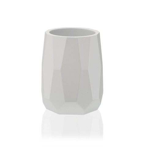 Suport periute si pasta de dinti Clemens, Versa, Ø7.5x9.8 cm, polirasina, alb