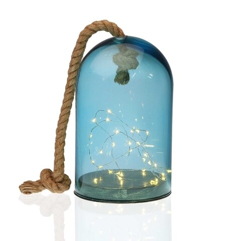Decoratiune luminoasa suspendabila Blue Bell, Versa, Ø15x24.7 cm, sticla