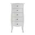 Cagliari White Komód 5 fiókkal, Versa, 48x36x100 cm, fenyőfa