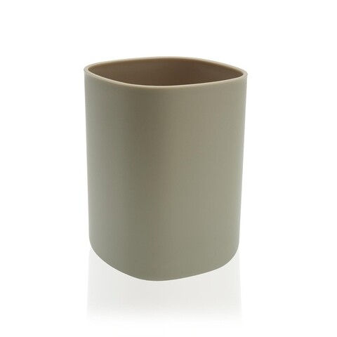 Suport periute si pasta de dinti Eliz, Versa, 10.5x7.8x7.8 cm, polipropilena, bej/alb