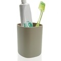 Suport periute si pasta de dinti Eliz, Versa, 10.5x7.8x7.8 cm, polipropilena, bej/alb