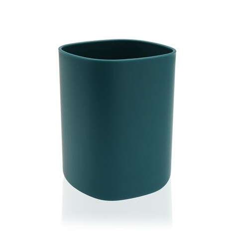 Suport periute si pasta de dinti Eliz, Versa, 10.5x7.8x7.8 cm, polipropilena, verde inchis/alb