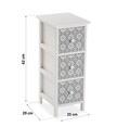 Organizator pentru baie cu 3 sertare Campbell, Versa, 25x29x62 cm, MDF
