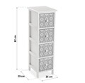 Organizator pentru baie cu 4 sertare Campbell, Versa, 25x29x82 cm, MDF