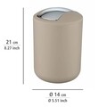 Cos de gunoi, Wenko, Brasil S Taupe, 2 L, 14 x 21 cm, plastic, bej