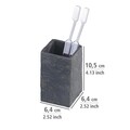 Suport pentru periute si pasta de dinti, Wenko, Slate Rock, 6.4 x 10.5 x 6.4 cm, polirasina, gri inchis