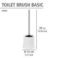 Perie pentru toaleta, Wenko, Basic White, 14 x 38 cm, plastic, alb