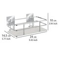 Polita pentru baie, Wenko, Turbo-Loc®, 24 x 10 x 14.5 cm, inox/plastic