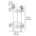 Fürdőszoba polc, Wenko, Tier Vacuum-Loc®, 23 x 43 x 21 cm, rozsdamentes acél