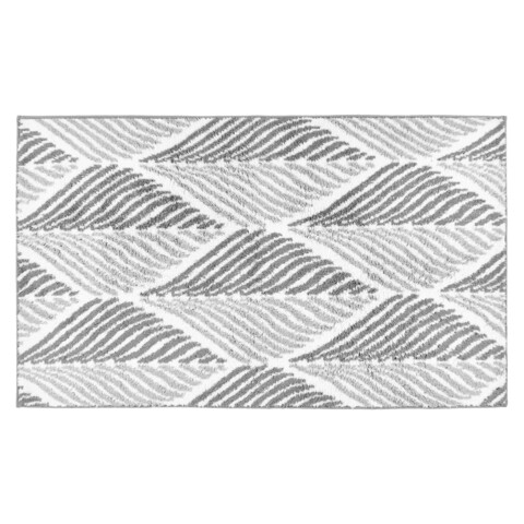 Covoras baie LEAF, Decomex, 50 x 60 cm, 100% bumbac, alb/gri