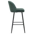 Scaun de bar Conrad, InArt, 45x55x100 cm, fier/catifea, verde