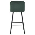 Scaun de bar Conrad, InArt, 45x55x100 cm, fier/catifea, verde