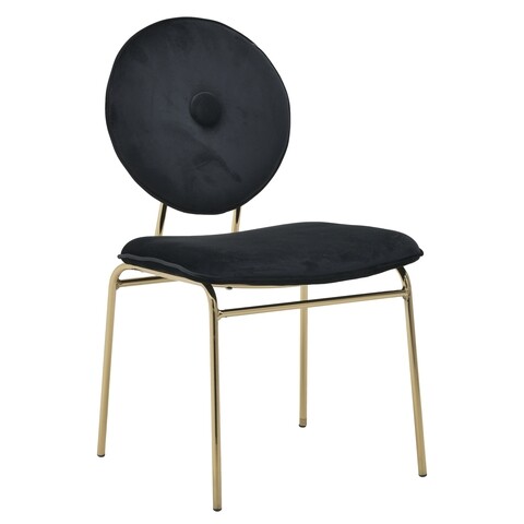 Scaun Cynthia, InArt, 50x59x87 cm, fier/catifea, auriu/negru