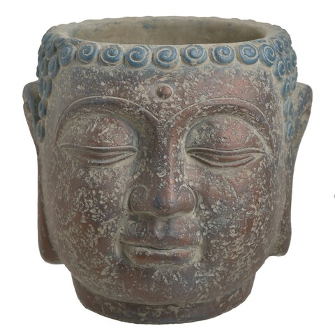 Ghiveci Buddha, InArt, Ø13x20 cm, ciment, gri
