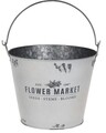 Bucket Shape fazék, 23,3x19x16,8 cm, cink, fehér