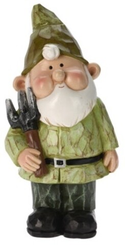 Decoratiune Lawn gnome, H30 cm, poliston, verde