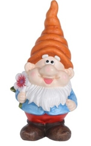 Decoratiune Dwarf w Flower, 15x12.5x32.5 cm, ceramica, multicolor