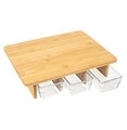 Tocator cu 3 compartimente, Cook Concept, 30 x 25 x 7 cm, lemn/plastic