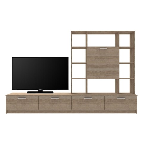 Plum, nappali bútor, Pakoworld, 240x33x155 cm, melamin forgácslap, sonoma