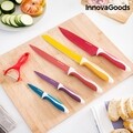 Set cutite ceramice si dispozitiv pentru decojit InnovaGoods 6 piese, inox cu invelis ceramic