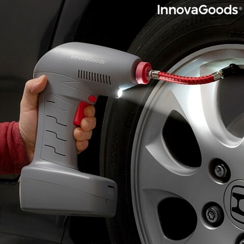 Airpro+ InnovaGoods Hordozható légkompresszor LED-del , 18x25x8 cm