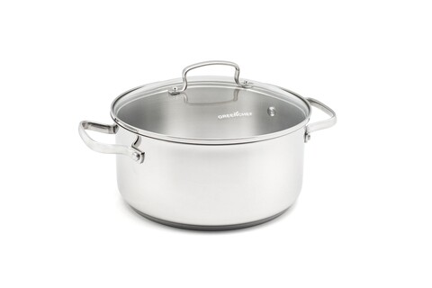 Oala cu capac, Greenpan, Profile Plus, 20 cm Ø, 3.1 L, inox/sticla