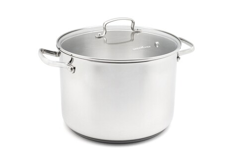 Oala cu capac, Greenpan, Profile Plus, 24 cm Ø, 7.6 L, inox/sticla