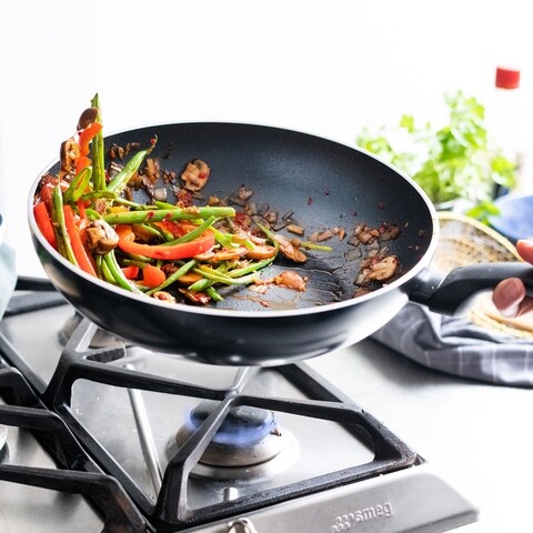 Tigaie Wok, Greenpan, Andorra Rocks, 28 cm Ø, 3.7 L, aluminiu forjat/bachelita