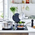 Oala cu capac, Greenpan, Barcelona Evershine, 24 cm Ø, 5.8 L, inox 3 straturi/sticla