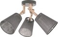 Plafoniera, Eurostil Light, Vaio, 42 x 42 x 31 cm, 3 x 60 W, E14, 220 V, metal/lemn/textil, gri